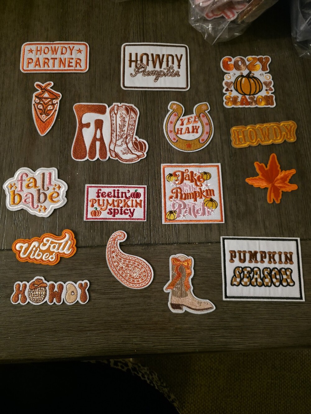 Fall Pumpkin Season Decorative Iron-On Patch Set Of 16
